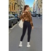 image:imageAlaroo Womens Long Sleeve Shirts Oversize Crop Top Workout OutfitsBrown Print