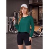 image:imageAlaroo Womens Long Sleeve Shirts Oversize Crop Top Workout OutfitsGreen