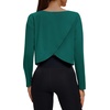 image:imageAlaroo Womens Long Sleeve Shirts Oversize Crop Top Workout OutfitsGreen