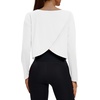 image:imageAlaroo Womens Long Sleeve Shirts Oversize Crop Top Workout OutfitsOffwhite