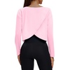 image:imageAlaroo Womens Long Sleeve Shirts Oversize Crop Top Workout OutfitsPink