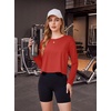 image:imageAlaroo Womens Long Sleeve Shirts Oversize Crop Top Workout OutfitsRed