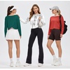 image:imageAlaroo Womens Long Sleeve Shirts Oversize Crop Top Workout OutfitsRed