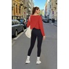 image:imageAlaroo Womens Long Sleeve Shirts Oversize Crop Top Workout OutfitsRed