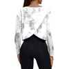 image:imageAlaroo Womens Long Sleeve Shirts Oversize Crop Top Workout OutfitsWhite Print