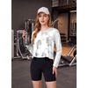 image:imageAlaroo Womens Long Sleeve Shirts Oversize Crop Top Workout OutfitsWhite Print
