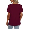 image:imageAlaroo Womens Summer Tops 2026 V Neck Short Sleeve Shirts Trendy Dressy Casual Vacation Outfits PrintedBurgundy Red