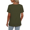 image:imageAlaroo Womens Summer Tops 2026 V Neck Short Sleeve Shirts Trendy Dressy Casual Vacation Outfits PrintedGreen