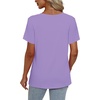 image:imageAlaroo Womens Summer Tops 2026 V Neck Short Sleeve Shirts Trendy Dressy Casual Vacation Outfits PrintedLavender