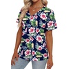 image:imageAlaroo Womens Summer Tops 2026 V Neck Short Sleeve Shirts Trendy Dressy Casual Vacation Outfits PrintedPrint 01