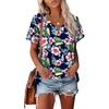 image:imageAlaroo Womens Summer Tops 2026 V Neck Short Sleeve Shirts Trendy Dressy Casual Vacation Outfits PrintedPrint 01