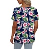 image:imageAlaroo Womens Summer Tops 2026 V Neck Short Sleeve Shirts Trendy Dressy Casual Vacation Outfits PrintedPrint 01