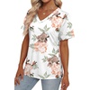 image:imageAlaroo Womens Summer Tops 2026 V Neck Short Sleeve Shirts Trendy Dressy Casual Vacation Outfits PrintedPrint 02