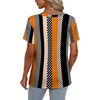 image:imageAlaroo Womens Summer Tops 2026 V Neck Short Sleeve Shirts Trendy Dressy Casual Vacation Outfits PrintedPrint 03