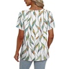image:imageAlaroo Womens Summer Tops 2026 V Neck Short Sleeve Shirts Trendy Dressy Casual Vacation Outfits PrintedPrint 04