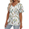 image:imageAlaroo Womens Summer Tops 2026 V Neck Short Sleeve Shirts Trendy Dressy Casual Vacation Outfits PrintedPrint 04