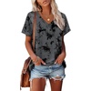 image:imageAlaroo Womens Summer Tops 2026 V Neck Short Sleeve Shirts Trendy Dressy Casual Vacation Outfits PrintedPrint 05