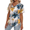 image:imageAlaroo Womens Summer Tops 2026 V Neck Short Sleeve Shirts Trendy Dressy Casual Vacation Outfits PrintedPrint 06
