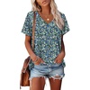 image:imageAlaroo Womens Summer Tops 2026 V Neck Short Sleeve Shirts Trendy Dressy Casual Vacation Outfits PrintedPrint 07