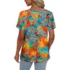 image:imageAlaroo Womens Summer Tops 2026 V Neck Short Sleeve Shirts Trendy Dressy Casual Vacation Outfits PrintedPrint 09