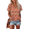 image:imageAlaroo Womens Summer Tops 2026 V Neck Short Sleeve Shirts Trendy Dressy Casual Vacation Outfits PrintedPrint 10
