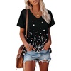 image:imageAlaroo Womens Summer Tops 2026 V Neck Short Sleeve Shirts Trendy Dressy Casual Vacation Outfits PrintedPrint 11