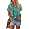 image:imageAlaroo Womens Summer Tops 2026 V Neck Short Sleeve Shirts Trendy Dressy Casual Vacation Outfits PrintedPrint 13