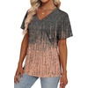 image:imageAlaroo Womens Summer Tops 2026 V Neck Short Sleeve Shirts Trendy Dressy Casual Vacation Outfits PrintedPrint 14