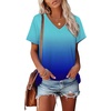 image:imageAlaroo Womens Summer Tops 2026 V Neck Short Sleeve Shirts Trendy Dressy Casual Vacation Outfits PrintedPrint 15