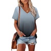 image:imageAlaroo Womens Summer Tops 2026 V Neck Short Sleeve Shirts Trendy Dressy Casual Vacation Outfits PrintedPrint 16