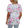 image:imageAlaroo Womens Summer Tops 2026 V Neck Short Sleeve Shirts Trendy Dressy Casual Vacation Outfits PrintedPrint 19
