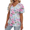 image:imageAlaroo Womens Summer Tops 2026 V Neck Short Sleeve Shirts Trendy Dressy Casual Vacation Outfits PrintedPrint 19