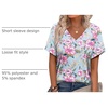 image:imageAlaroo Womens Summer Tops 2026 V Neck Short Sleeve Shirts Trendy Dressy Casual Vacation Outfits PrintedPrint 19