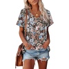 image:imageAlaroo Womens Summer Tops 2026 V Neck Short Sleeve Shirts Trendy Dressy Casual Vacation Outfits PrintedPrint 22