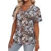 image:imageAlaroo Womens Summer Tops 2026 V Neck Short Sleeve Shirts Trendy Dressy Casual Vacation Outfits PrintedPrint 22