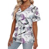 image:imageAlaroo Womens Summer Tops 2026 V Neck Short Sleeve Shirts Trendy Dressy Casual Vacation Outfits PrintedPrint 23