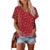 image:imageAlaroo Womens Summer Tops 2026 V Neck Short Sleeve Shirts Trendy Dressy Casual Vacation Outfits PrintedPrint 24