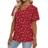 image:imageAlaroo Womens Summer Tops 2026 V Neck Short Sleeve Shirts Trendy Dressy Casual Vacation Outfits PrintedPrint 24
