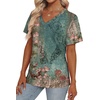 image:imageAlaroo Womens Summer Tops 2026 V Neck Short Sleeve Shirts Trendy Dressy Casual Vacation Outfits PrintedPrint 25