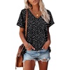 image:imageAlaroo Womens Summer Tops 2026 V Neck Short Sleeve Shirts Trendy Dressy Casual Vacation Outfits PrintedPrint 26