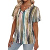 image:imageAlaroo Womens Summer Tops 2026 V Neck Short Sleeve Shirts Trendy Dressy Casual Vacation Outfits PrintedPrint 28