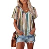 image:imageAlaroo Womens Summer Tops 2026 V Neck Short Sleeve Shirts Trendy Dressy Casual Vacation Outfits PrintedPrint 28