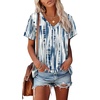 image:imageAlaroo Womens Summer Tops 2026 V Neck Short Sleeve Shirts Trendy Dressy Casual Vacation Outfits PrintedPrint 29