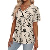 image:imageAlaroo Womens Summer Tops 2026 V Neck Short Sleeve Shirts Trendy Dressy Casual Vacation Outfits PrintedPrint 31