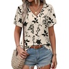 image:imageAlaroo Womens Summer Tops 2026 V Neck Short Sleeve Shirts Trendy Dressy Casual Vacation Outfits PrintedPrint 31