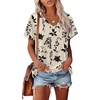 image:imageAlaroo Womens Summer Tops 2026 V Neck Short Sleeve Shirts Trendy Dressy Casual Vacation Outfits PrintedPrint 31