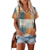 image:imageAlaroo Womens Summer Tops 2026 V Neck Short Sleeve Shirts Trendy Dressy Casual Vacation Outfits PrintedPrint 32