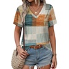 image:imageAlaroo Womens Summer Tops 2026 V Neck Short Sleeve Shirts Trendy Dressy Casual Vacation Outfits PrintedPrint 32