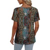 image:imageAlaroo Womens Summer Tops 2026 V Neck Short Sleeve Shirts Trendy Dressy Casual Vacation Outfits PrintedPrint 33