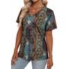 image:imageAlaroo Womens Summer Tops 2026 V Neck Short Sleeve Shirts Trendy Dressy Casual Vacation Outfits PrintedPrint 33